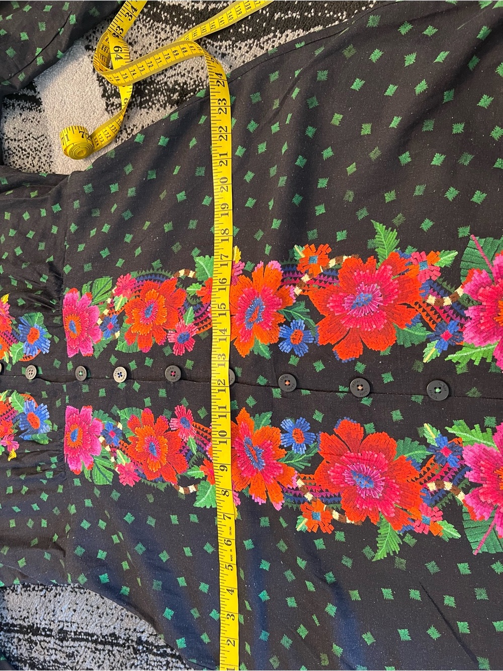 FARM Rio Blooming Gardens Black Maxi Kaftan Dress with Floral Print XL - Picture 12 of 16